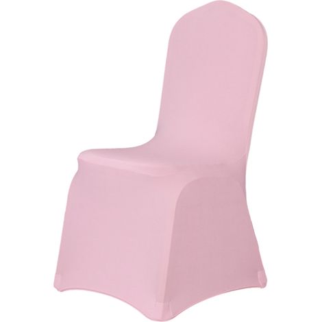 Housse de chaise extensible et amovible pour mariage, banquet ou décoration - Rose (1/5)