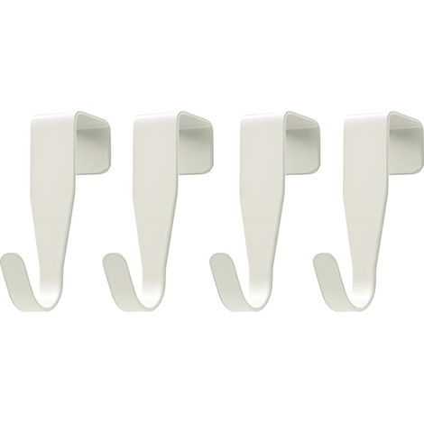 4 Pièces Crochet Porte, Patere Porte à Suspendre, Suspension Stable, Sans Perçage, pour Porte Standart, Tiroir, Placard Armoire, pour Cuisine Salle de Bains Chambre à Coucher (Blanc) (1/5)