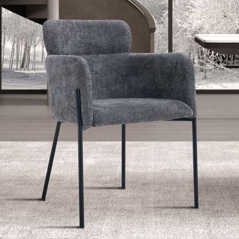 Chaise de salle à manger Naomi  60 x 60 x 83 cm  Gris foncé (1/5)