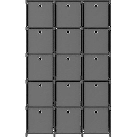 Maison Exclusive - Würfelregal mit 15 Boxen Grau 103x30x175,5 cm (1/5)
