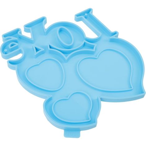Moule Cadre Photo Cœur en Silicone Bleu pour Bricolage Saint-valentin (1/5)