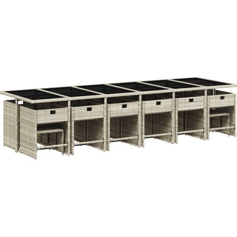 Maison Exclusive - Set comedor jardín y cojines 17 pzas ratán sin (1/5)