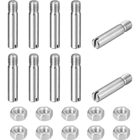 10pcs Goupilles Cylindriques avec Écrou, M6x30mm Goujon Cylindrique Fendu Fileté Externe 304 Acier Inoxydable Industriel Mécanique Chevilles Support d'Étagère Tige Fixation Meubles (1/5)