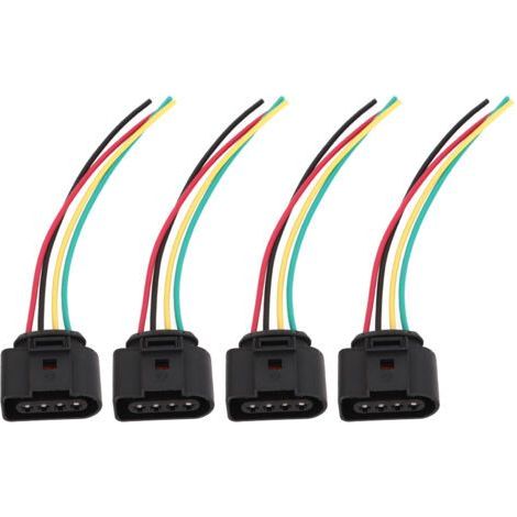 Lot de 2 fiches de faisceau de bobine d'allumage 4 pièces compatibles avec Audi A3/A4/A5/A6/A8/Q5/Q7/R8/RS4/RS6/S4/S5/S6, remplace 1J0973724. (1/4)