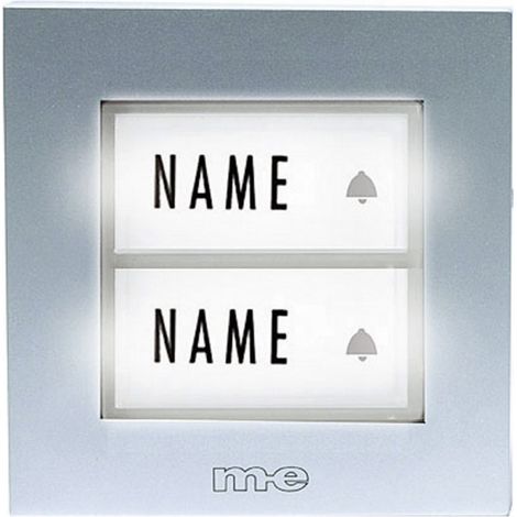 m-e modern-electronics KTB-2 S Klingeltaster mit Namensschild 2fach Silber 12 V/1 A