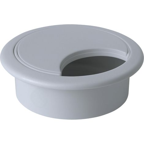 Passa-Câble Pour Bureau Rond Ø80 mm, Idéal Pour Tables, Bureaux, Bureau Et Maison Couleur Gris (1/5)
