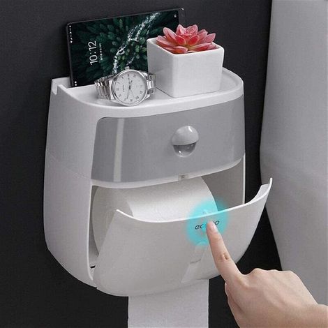 Porte-papier toilette, porte-papier toilette, étanche, montage mural, bac à papier toilette, rouleau de papier, boîte de rangement, boîte à mouchoirs, étagère, produit de salle de bain, rangement de p