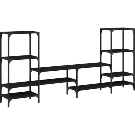 Mobile TV multimediale scaffale per televisione televisione buffet sala da pranzo soggiorno camera da letto 206,5 x 28,5 x 95 cm multistrato nero 020026112
