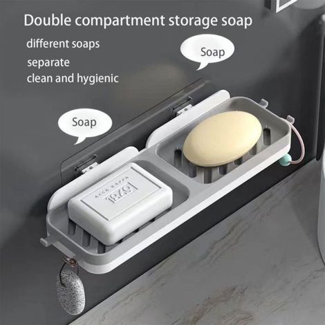 Porte-Savon - Mural Sans Perçage - Adhésif Acrylique Renforcé - Pour Salle De Bain - 1 Pièce (1/5)