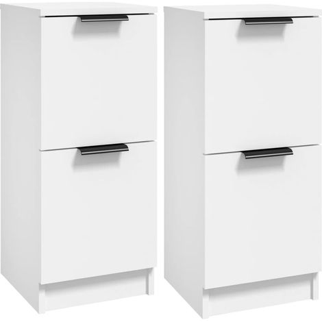 Credenza buffet cassettiera mobile contenitore organizer cucina soggiorno soggiorni set da 2 30 x 30 x 70 cm legno composito bianco 020036652