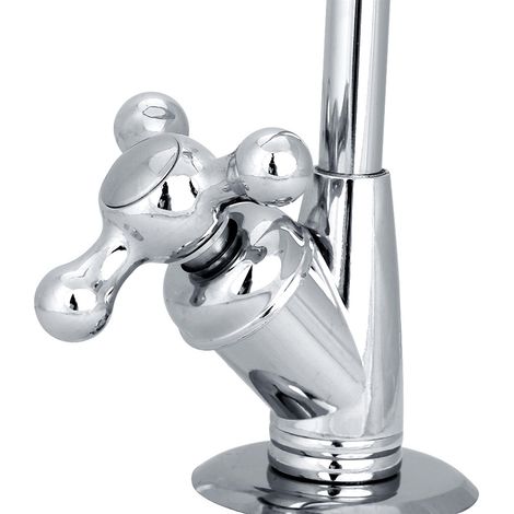 Grifo de cocina de zinc cromado para sistemas de ósmosis inversa, 1/4", con función giratoria de 360°, incluye accesorios, 28 cm de altura. (1/5)