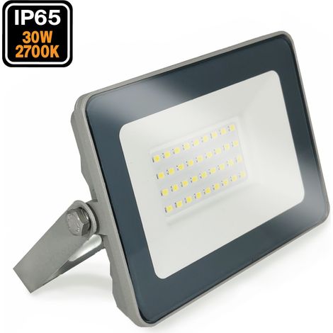 Europalamp – Projecteur LED 30W – Lumière blanche chaude 3000K – Étanche IP65 pour extérieur – 2480 lumens – Installation facile
