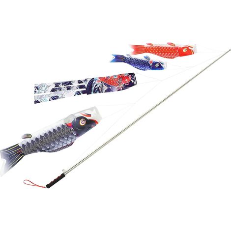 Japanische Karpfenflagge Windsack mit Satin und Metall für