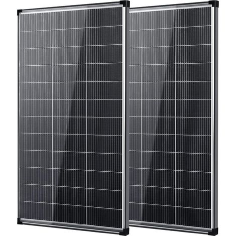400W (2x200W) Panneau solaire bifacial 12V, 18BB A+ module solaire monocristallin de type N, IP68, 25% haute efficacité, 18V pour 12V Batterie, toit camping-car bateau ferme hors réseau (144x67cm) (1/5)