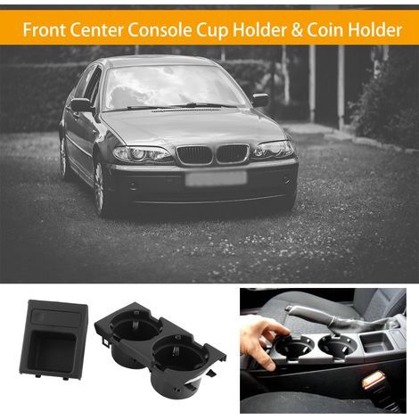 Porte-gobelet intérieur de la console centrale avant de la voiture porte-monnaie pour BMW E46 1998-2004 noir (1/5)