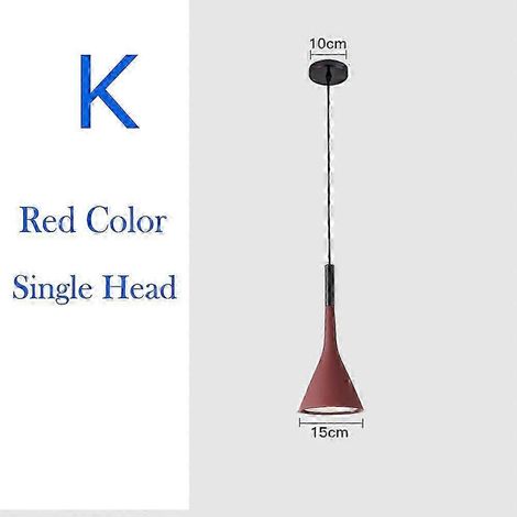 Suspensions nordiques modernes, lampes simples, lampes suspendues minimalistes multicolores à 3 têtes, ampoule Edison E27 pour cuisine, salle à manger et chambre (K) (1/5)