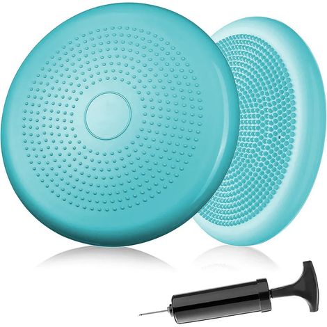 Coussin d'assise sphérique avec pompe intégrée, diamètre 33 cm - coussin d'équilibre, coussin gonflable, coussin à picots - renforcement musculaire, fitness, rééducation, coordination et entraînement (1/5)