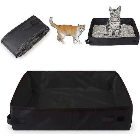 Toilettes portables pour chats 2024, Toilettes de voyage pour chats, Bac à litière pour chats, Bac à litière portable pour chats, Bac à litière pliable pour chats (1/5)