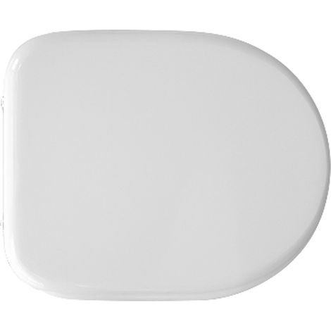 Sedile wc coprivaso bianco per RAK vaso Compact 43,5 x 36 cm copriwater interasse cerniere 16 cm con sedile in legno colato Bianco (1/2)