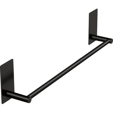 1 Porte Serviettes Mural 40cm Auto Adhésif Acier Inoxydable Noir Pour Salle De Bain Cuisine (1/5)
