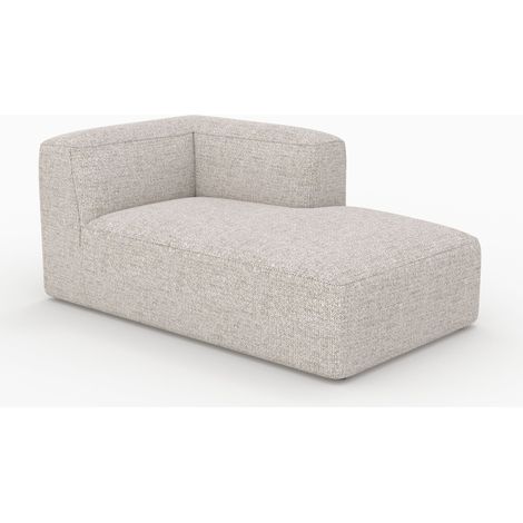 Diván de esquina derecha Hestia para sofá modular en tejido beige
