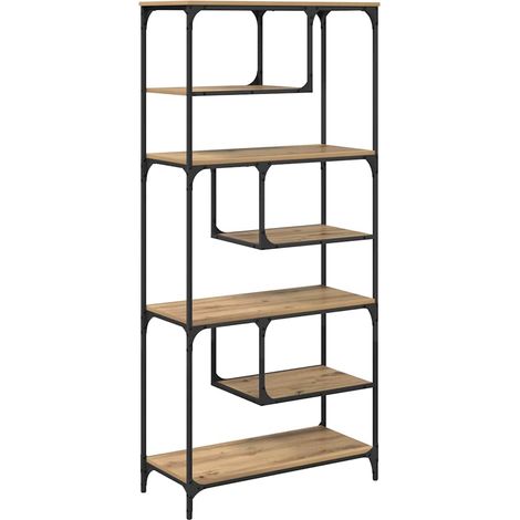 Bibliothèque chêne artisanal 81 x 36 x 176 cm Bois d'ingénierie CFW617887 (1/5)