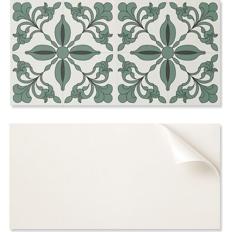 Panel decorativo de vinilo con gr谩ficos para cocina o ba帽o, 100x50 cm, elegante estampado vegetal.