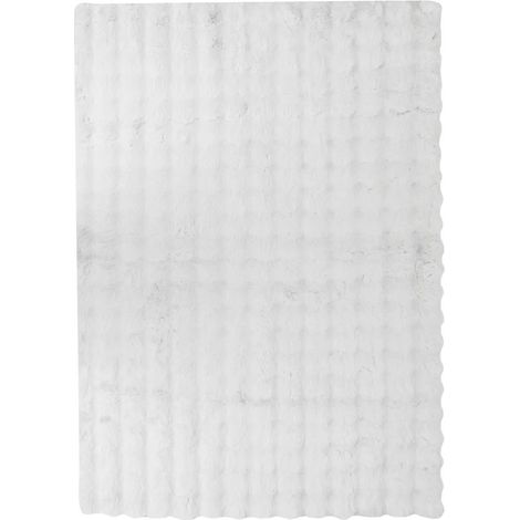 Tapis Imitation Fourrure 3D "Zephy" 120x170cm Blanc (1/4)
