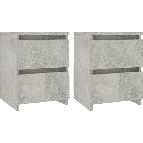 Set di 2 comodini con due cassetti 30 x 30 x 40 cm multistrato grigio DEC035340