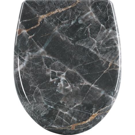 WOLTU Toilet Seat, Soft Close Toilet Seat with Quick Release for Easy Clean, Top Fixing, Stay Tight Toilet Lid Oval Shape,Black Rock (1/5)