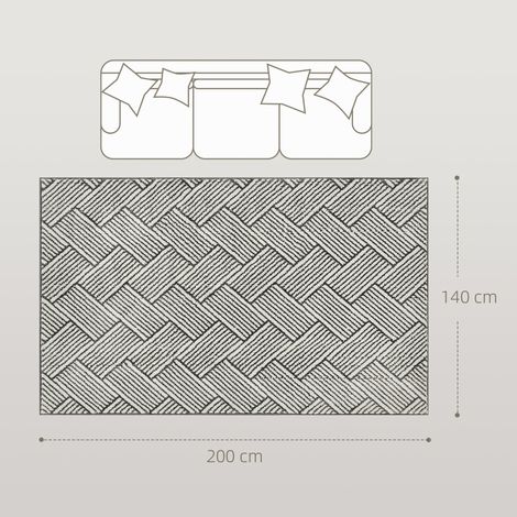 Tappeto da salotto 200 x 140 x 1.5 cm lavabile in lavatrice moderno compatibile con riscaldamento a pavimento in polipropilene grigio chiaro 210003680