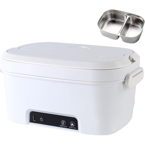 Fiambrera eléctrica inalámbrica, 1,5 L, portátil, con calefacción, compartimento para cubiertos, ideal para viajes, con calentamiento programado y para la escuela – Rosa (1/3)