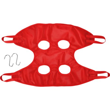 Harnais de Toilettage pour Chien, Hamac Multifonction pour Bains, Lavage et Coupe des Griffes - Rouge (1/5)