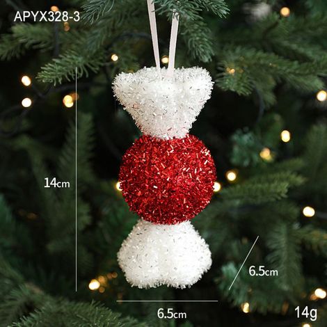 Suspension sucre Noël-14 cm-Rouge-Convient pour les arbres de Noël, les rideaux, les balcons, les chambres d'enfants (1/2)