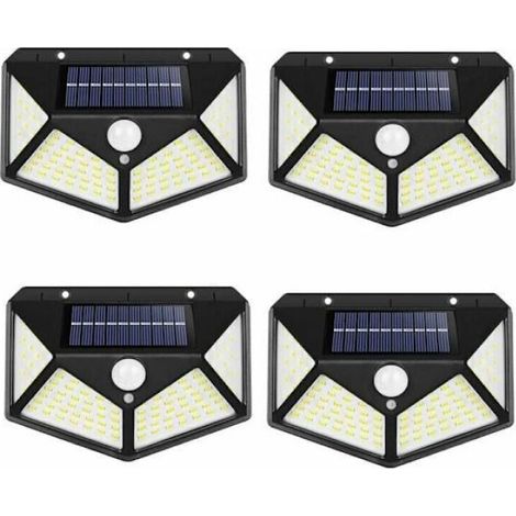 Lot De 4 Lampes Solaires D'Extérieur, Angle De Faisceau De 270° Avec Détecteur De Mouvement, Étanches Ip65, Pour Jardin, Cl (1/2)