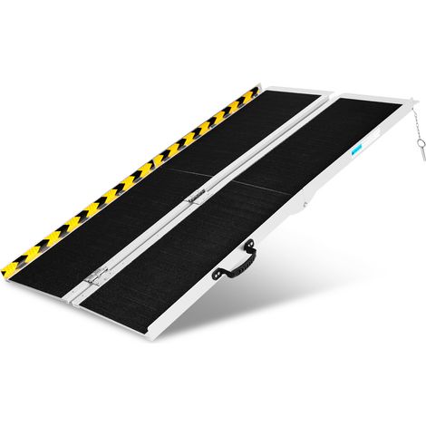Randaco Rampa para Silla de Ruedas 152cm Plegable Aluminio Antideslizante 2x Superficie Antideslizante Portátil 270KG Capacidad
