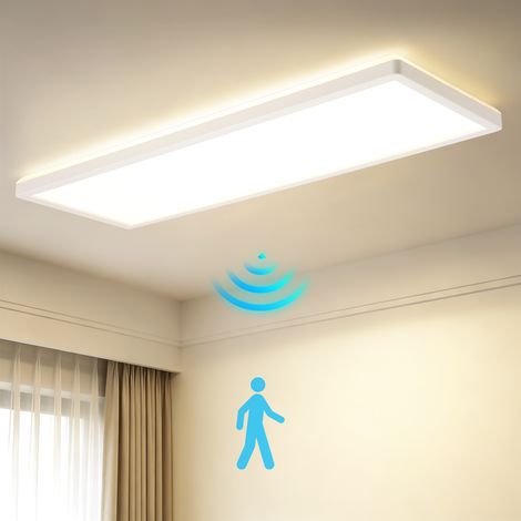 GBLY LED Plafón con Detector de Movimiento Radar Detector de Movimiento Sensor Crepuscular 18W 1927 lm 4000K Ángulo de Detección 120° 30x30 cm Cuadrado para Pasillo Baño Garaje