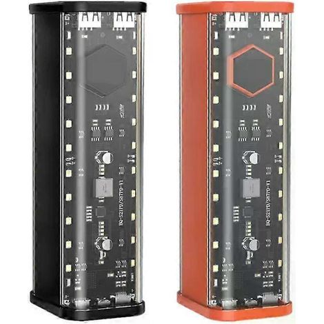 Boîtier pour 8 batteries 21700 à monter soi-même, chargeur rapide transparent, boîtier de batterie externe avec sortie USB Type-C (1/4)
