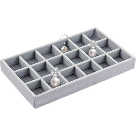 YMYNY Organisateur de plateau à bijoux, organisateur de tiroir à bijoux, boîte en velours pour boucles d'oreilles, bracelets, bracelets
