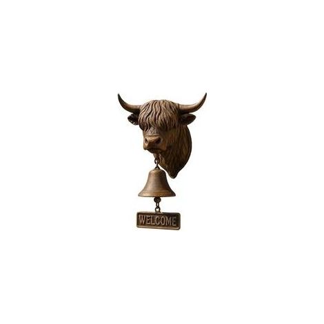 Cloche De Bienvenue pour Porte D'Entrée Cloche d'accueil Vache Décoration pour Jardin,Sonnette de Porte Murale,pour Porche Maison Extérieur Jardin Portail Ranch Ferme Cadeau De (1/5)