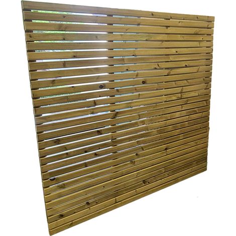 Contemporary Fence Panels - Pressure Treated Redwood - L5 x W180 x H120 cm - Fully Assembled