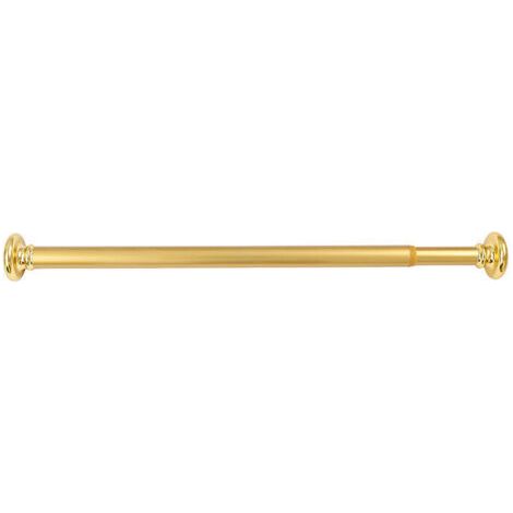 Barre pour rideau de douche Sèche linge rétractable salle de bain tige aluminium doré 70-120 (1/4)