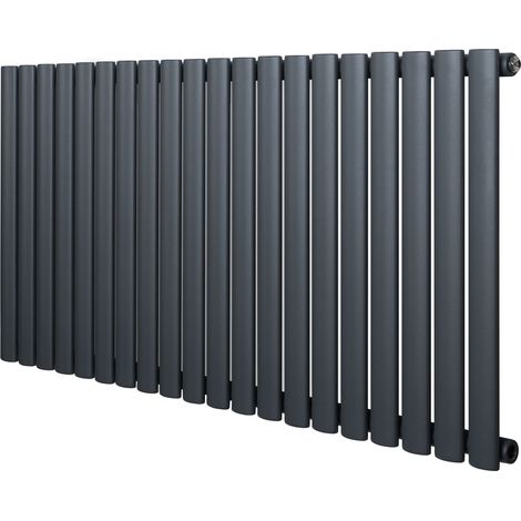Radiador Ovalado de Columna Simple  Gris Antracita  60x120 cm Acero al Carbono 1142 W  Soportes, Kit, Cepillo  Garantía 15 Años  Calefacción Eficiente y Elegante