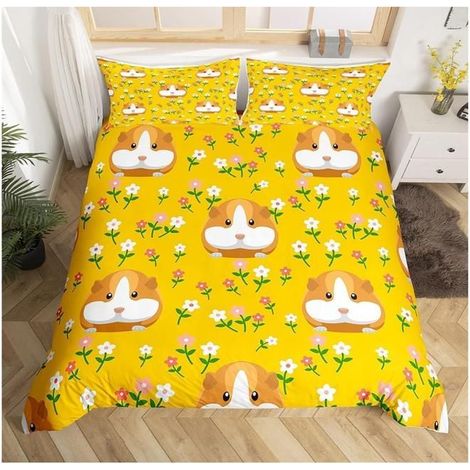 Enfants Cobaye Housse de Couette 200x200cm Cute Knights Parure de Lit Enfants Garçons Filles imprimé Sets de Housse de Couette - (1/4)