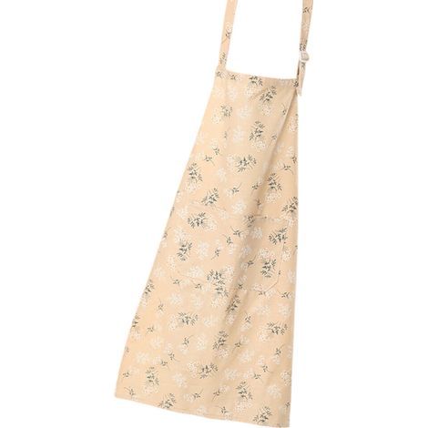 Tablier à bretelles réglables avec motif de blé floral-Jaune (1/5)
