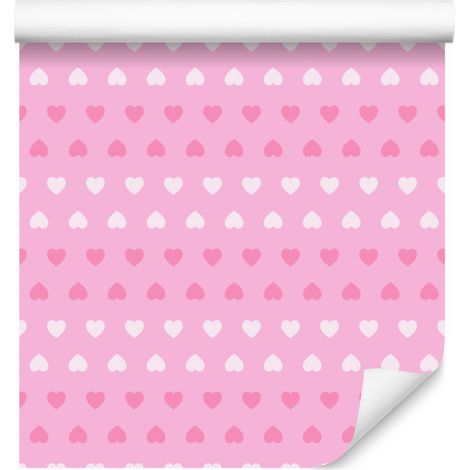 Carta da parati rosa con motivi rosa cipria, sfondo rosa cipria 50x1000 cm (1/5)