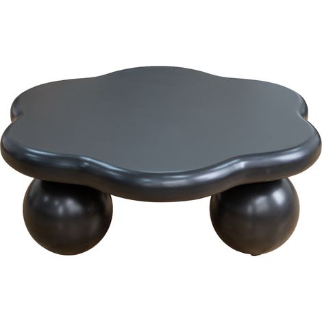 CHICFURN Mesa de centro nube de 80 cm negra en MDF, estilo minimalista para espacios pequeños (1/5)