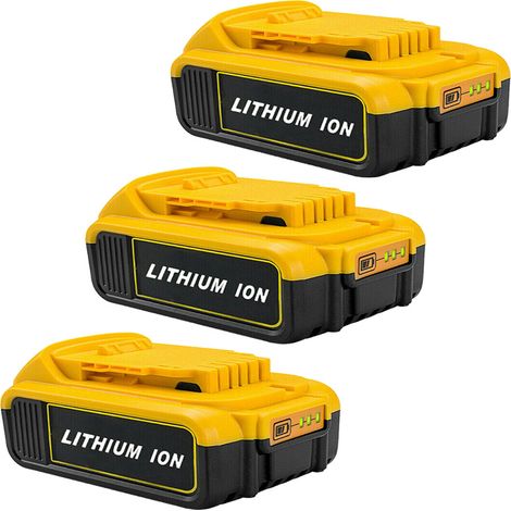 3X Batterie pour DEWALT DCB184 DCB184B-XJ DCB180 DCB181 DCB182 DCB183 DCB185 18V XR Power Tool Battery 18V-20V 2,0Ah Lithium Indicateur LED (1/5)