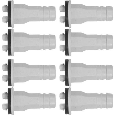Lot de 8 Raccords deTuyau D'évacuation pour Climatisation, AdaptateurdeDrainage en Plastique Blanc Anneau,Installation Facile pour Unités Extérieures (1/5)