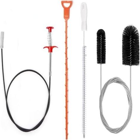 4er-Set Abflussreinigungsspiralen, 160 cm, professionelle Sanitärinstallation für Toiletten und Duschen, mit Reinigungssonde und wiederverwendbarer Reinigungsbürste für Rohre – Stück (1/5)